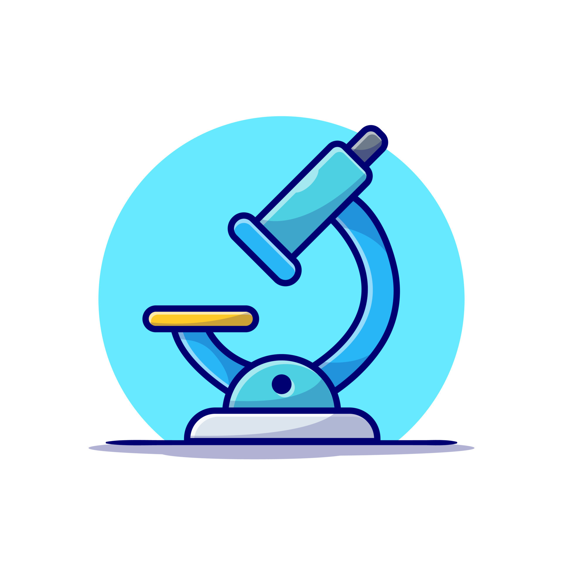 Microscope Cartoon Vector Icon Illustration. Science Technology Icon