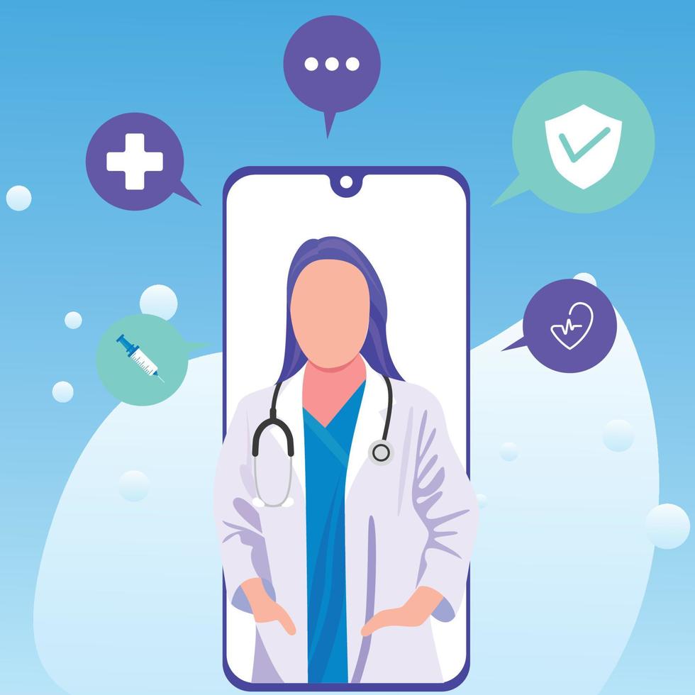 Female doctor with clipboard and stethoscope vector