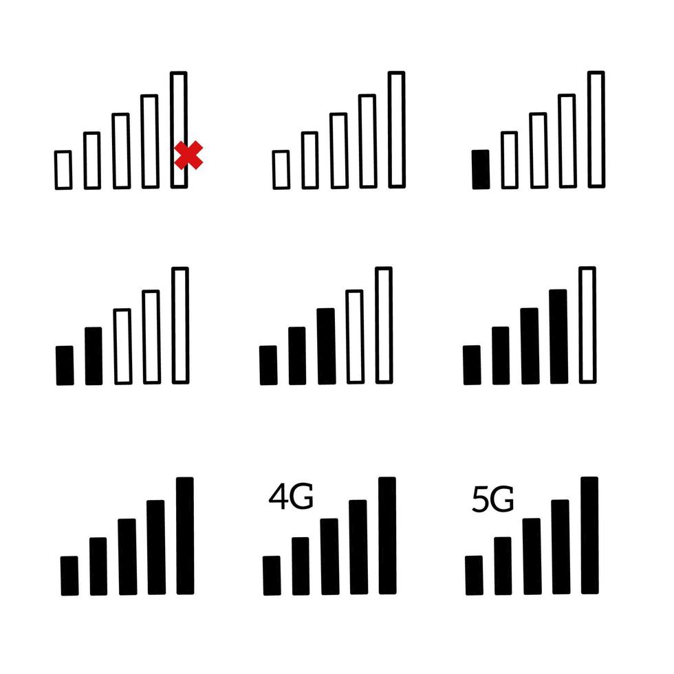 ilustración de vector de icono de barra de señal