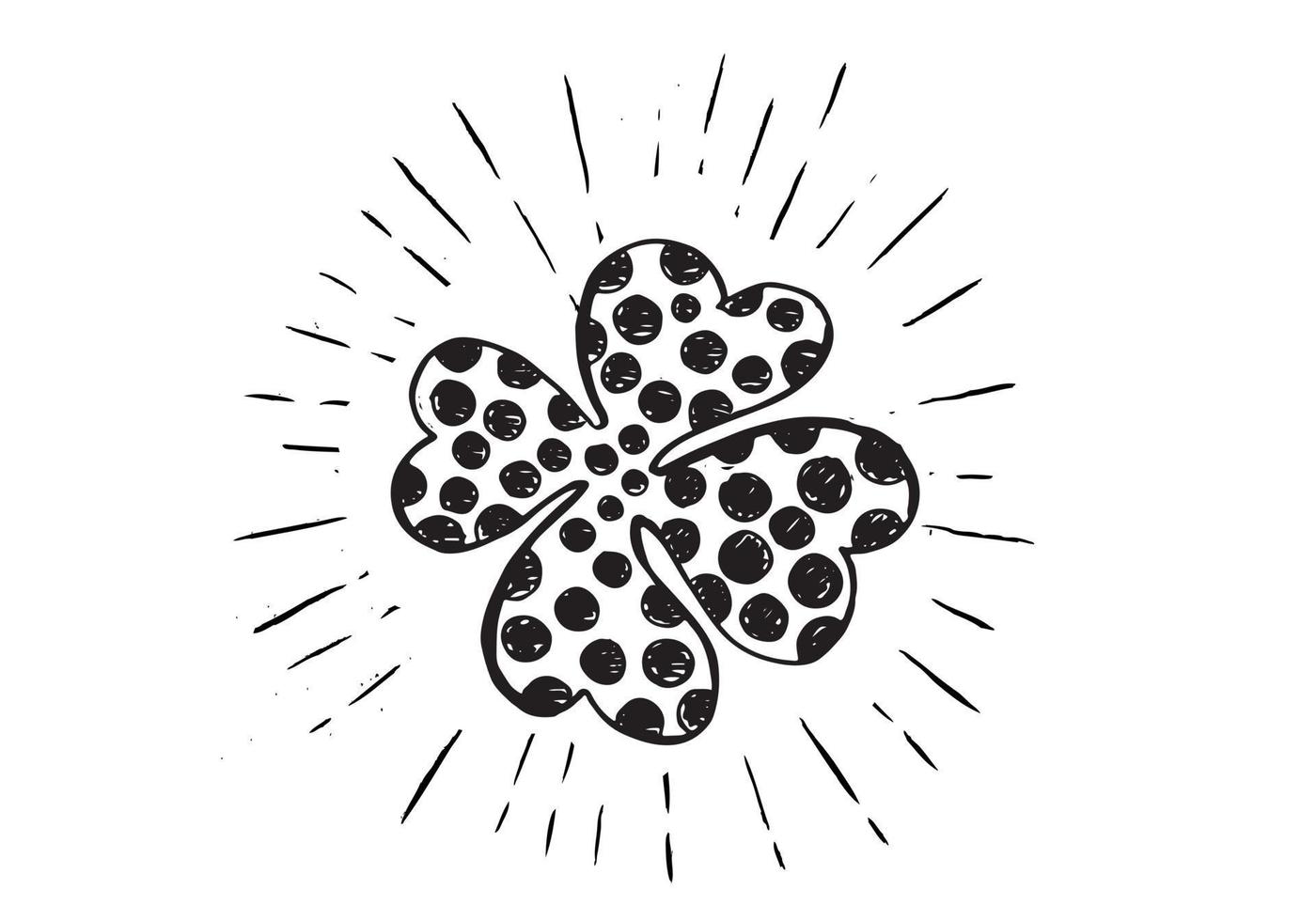 Patrick day. Clover, hand drawn illustration. vector