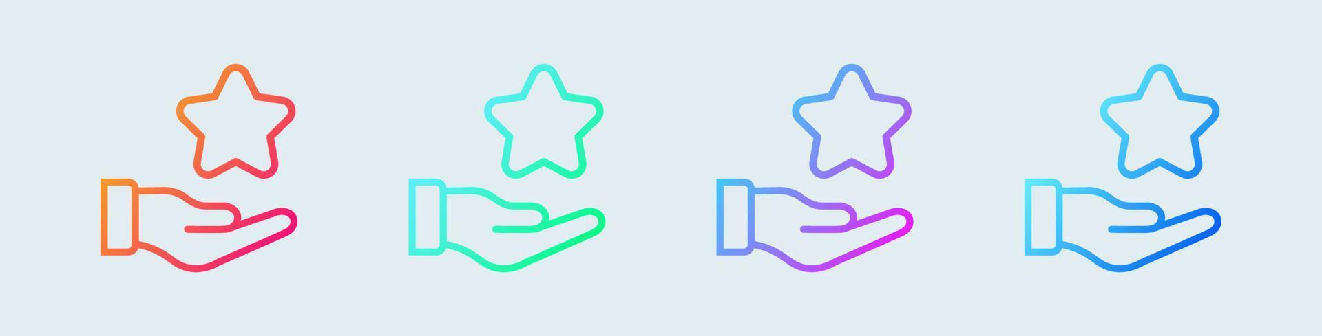 Rating line icon in gradient colors. Rate us signs vector illustration.