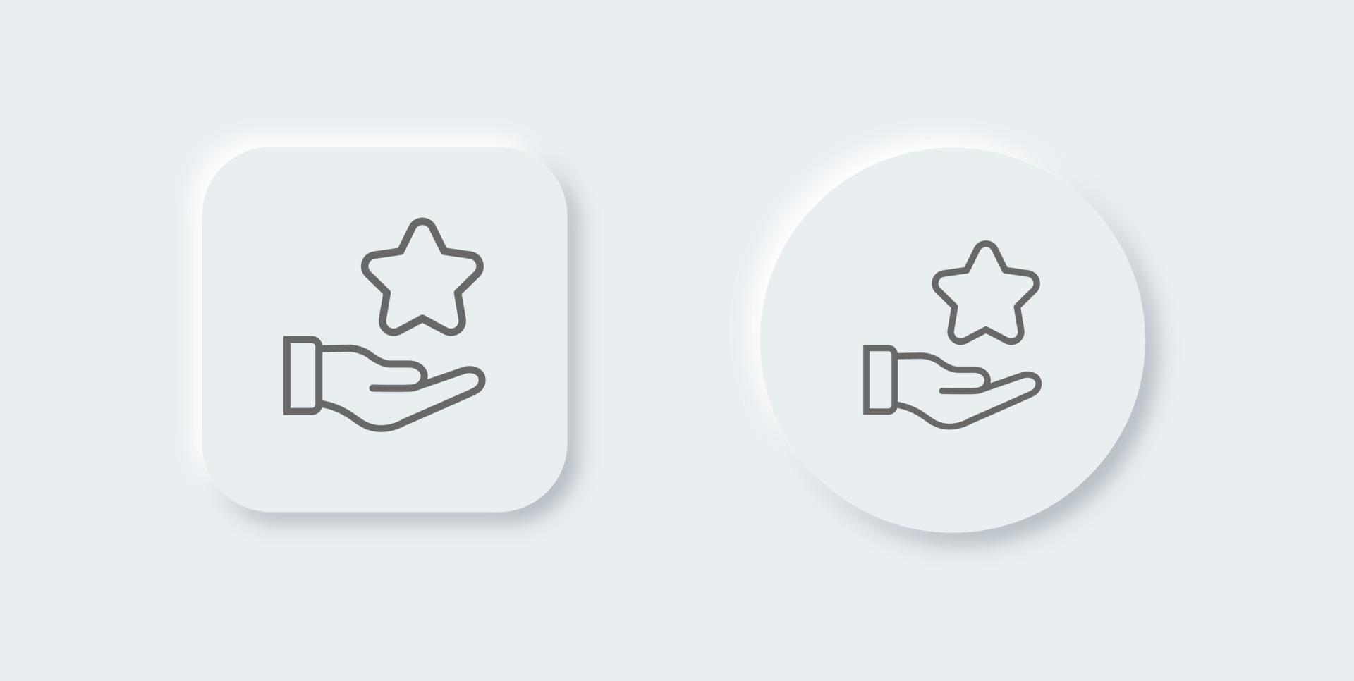 Rating line icon in neomorphic design style. Rate us signs vector illustration.