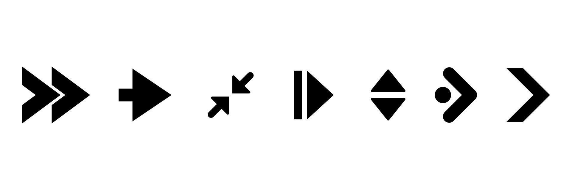 collection of arrow directions with various shapes vector