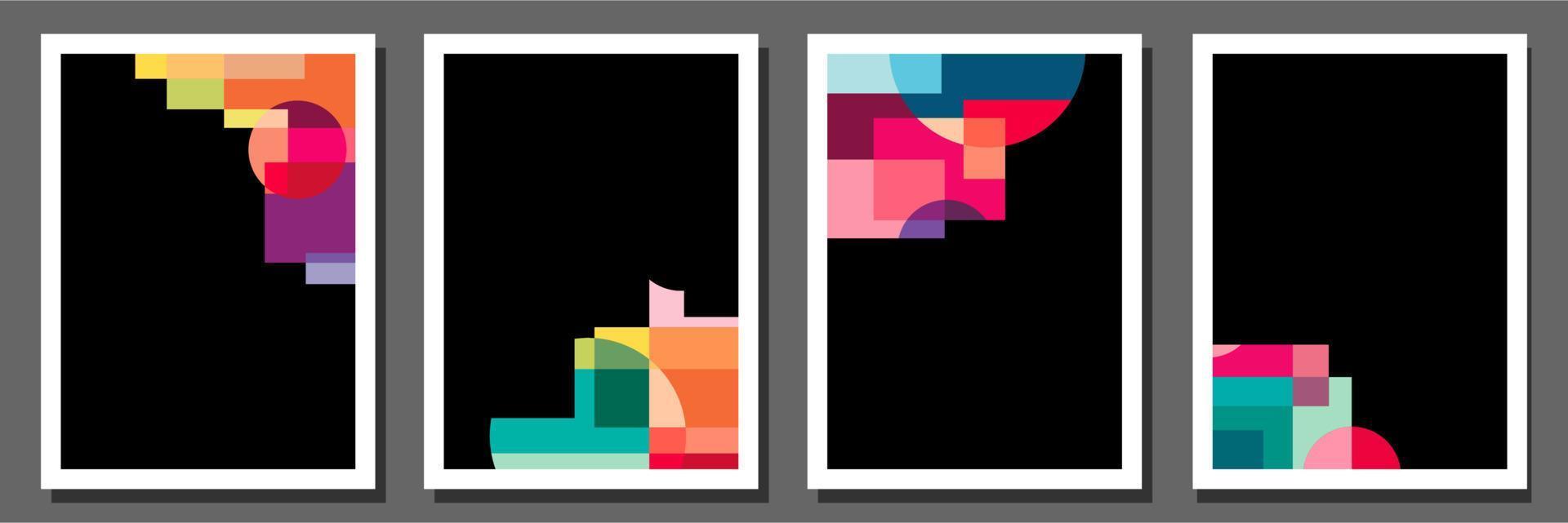 Abstract Bauhaus geometric pattern background vector circle