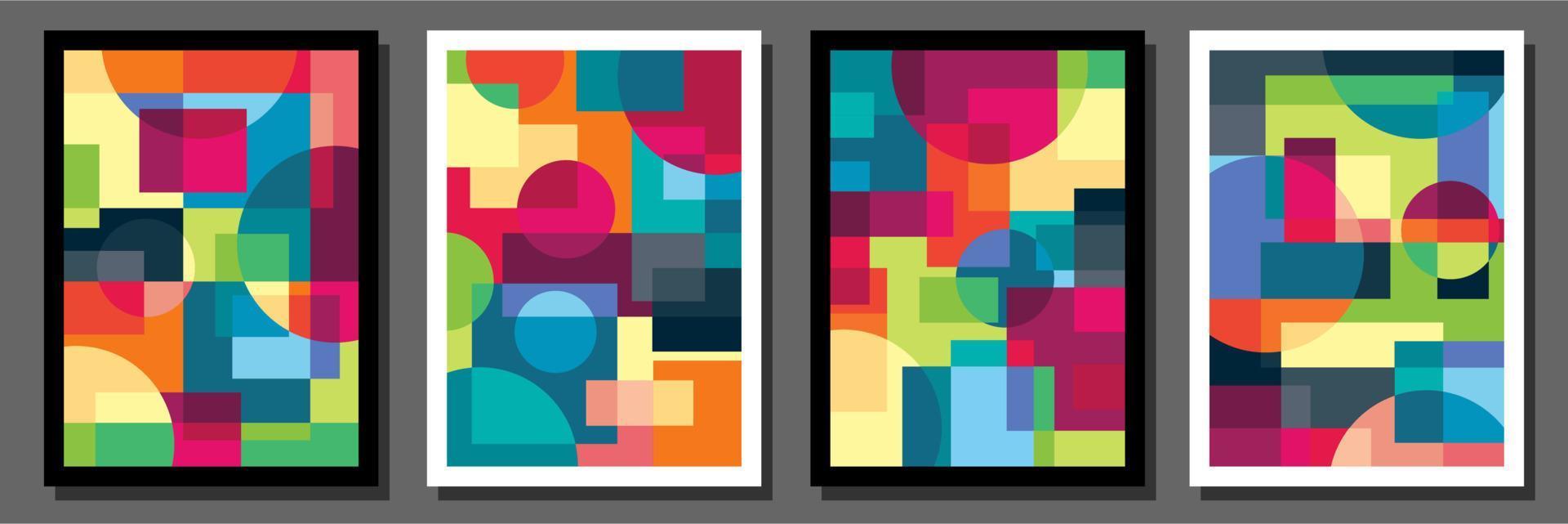 Abstract Bauhaus geometric pattern background vector circle