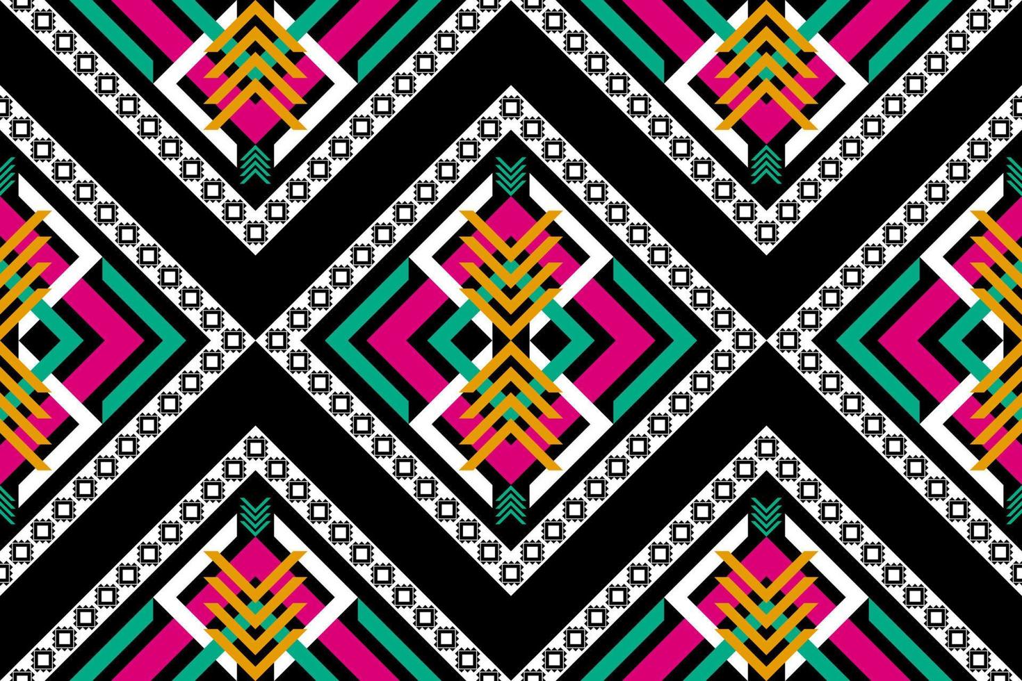 Fabric ethnic pattern art. Geometric seamless pattern in tribal. vector