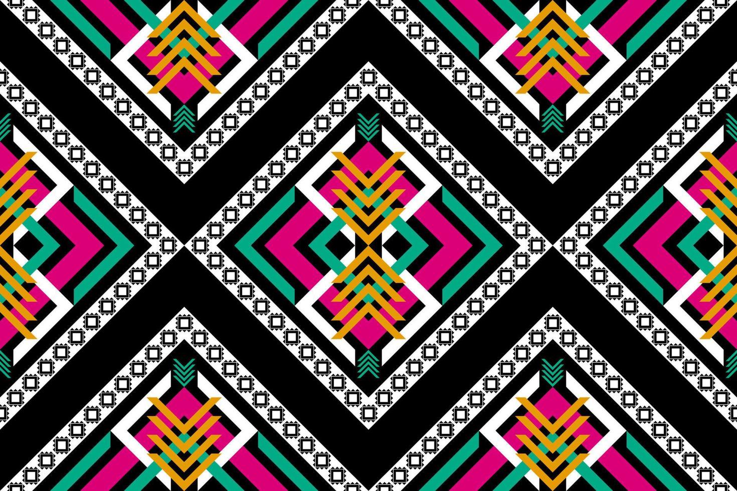 Fabric ethnic pattern art. Geometric seamless pattern in tribal. vector