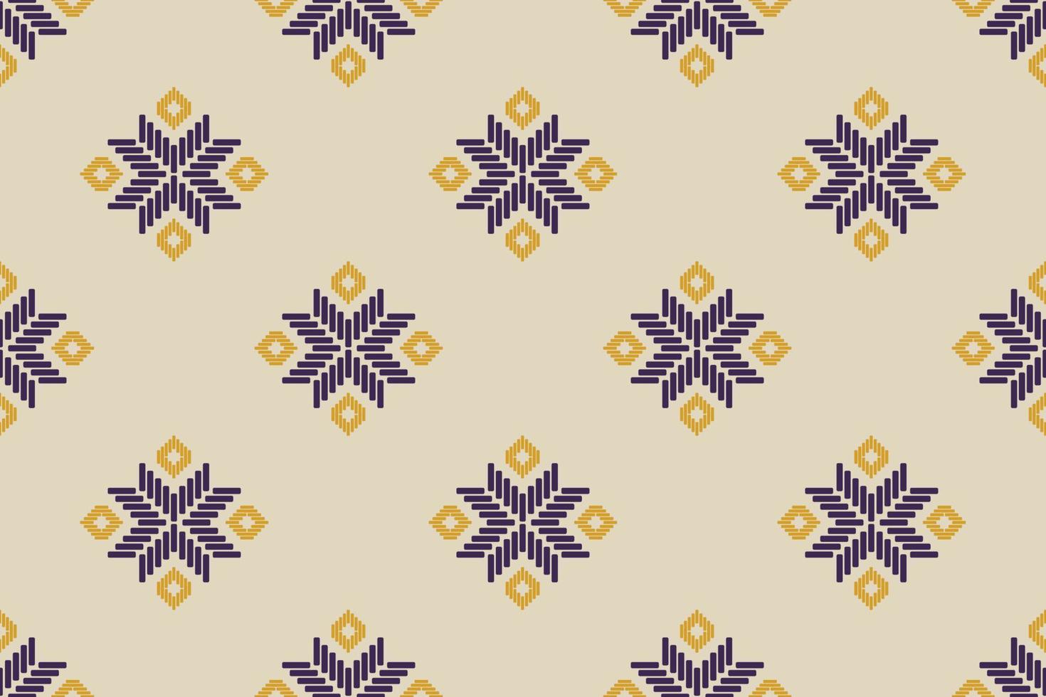 Abstract ikat flower art. Geometric ethnic seamless pattern traditional. vector