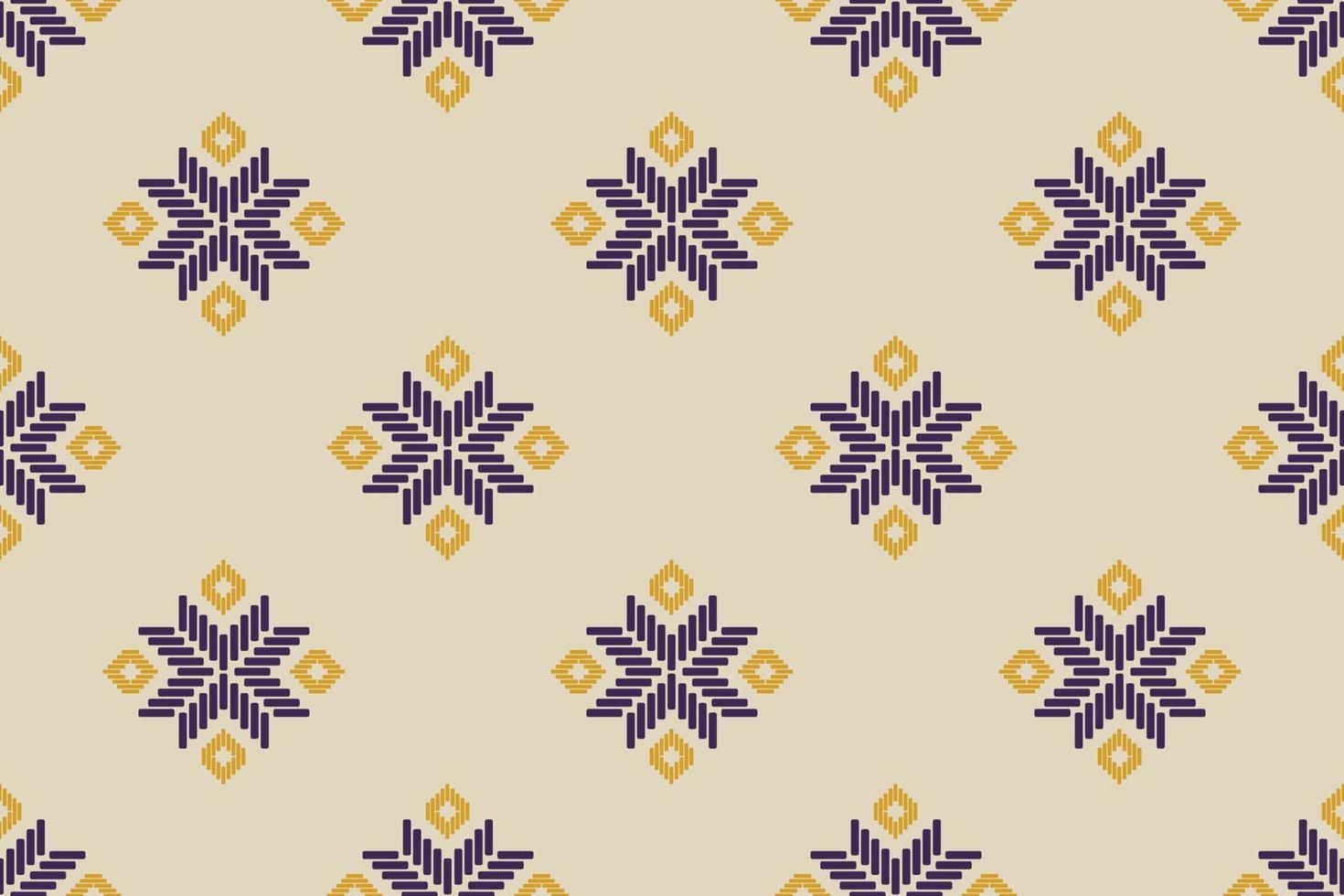 Abstract ikat flower art. Geometric ethnic seamless pattern traditional. vector