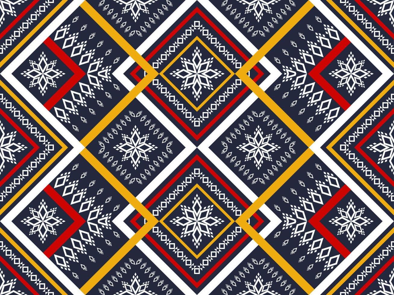 Geometric seamless pattern in tribal. Fabric ethnic flower pattern. vector