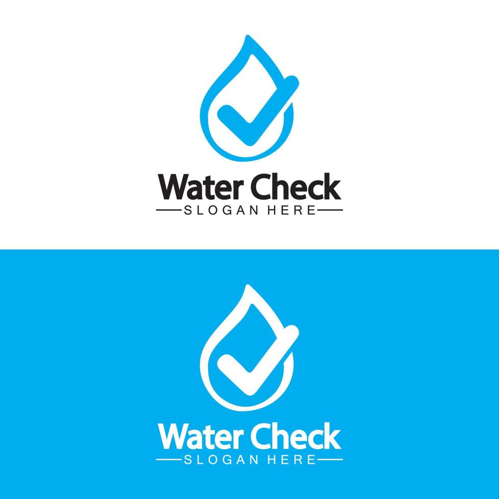 ilustración de icono de vector de logotipo de verificación de gota de agua