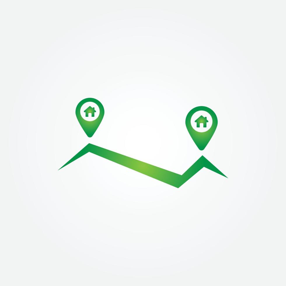 vector icon of simple forms of point of location