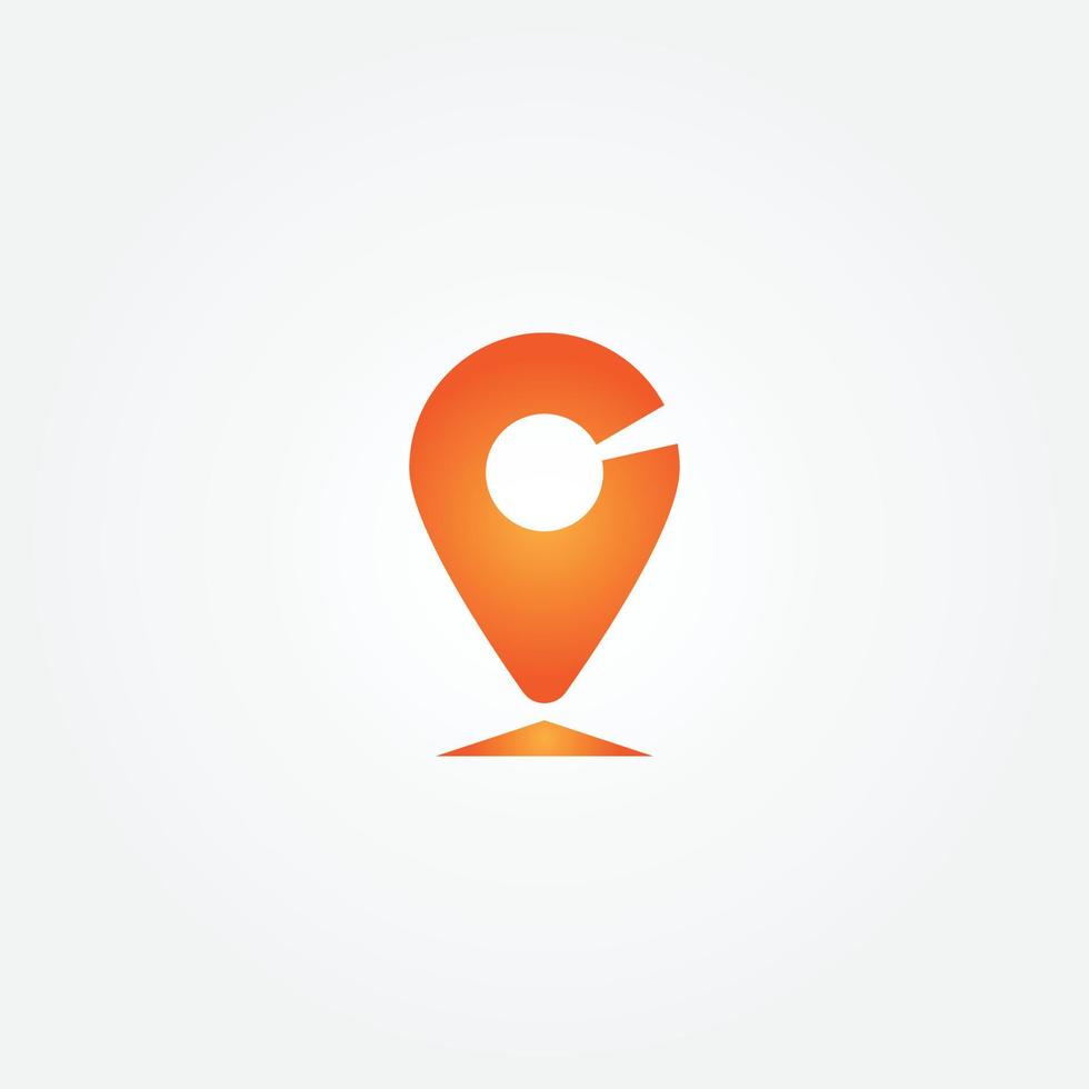 vector icon of simple forms of point of location