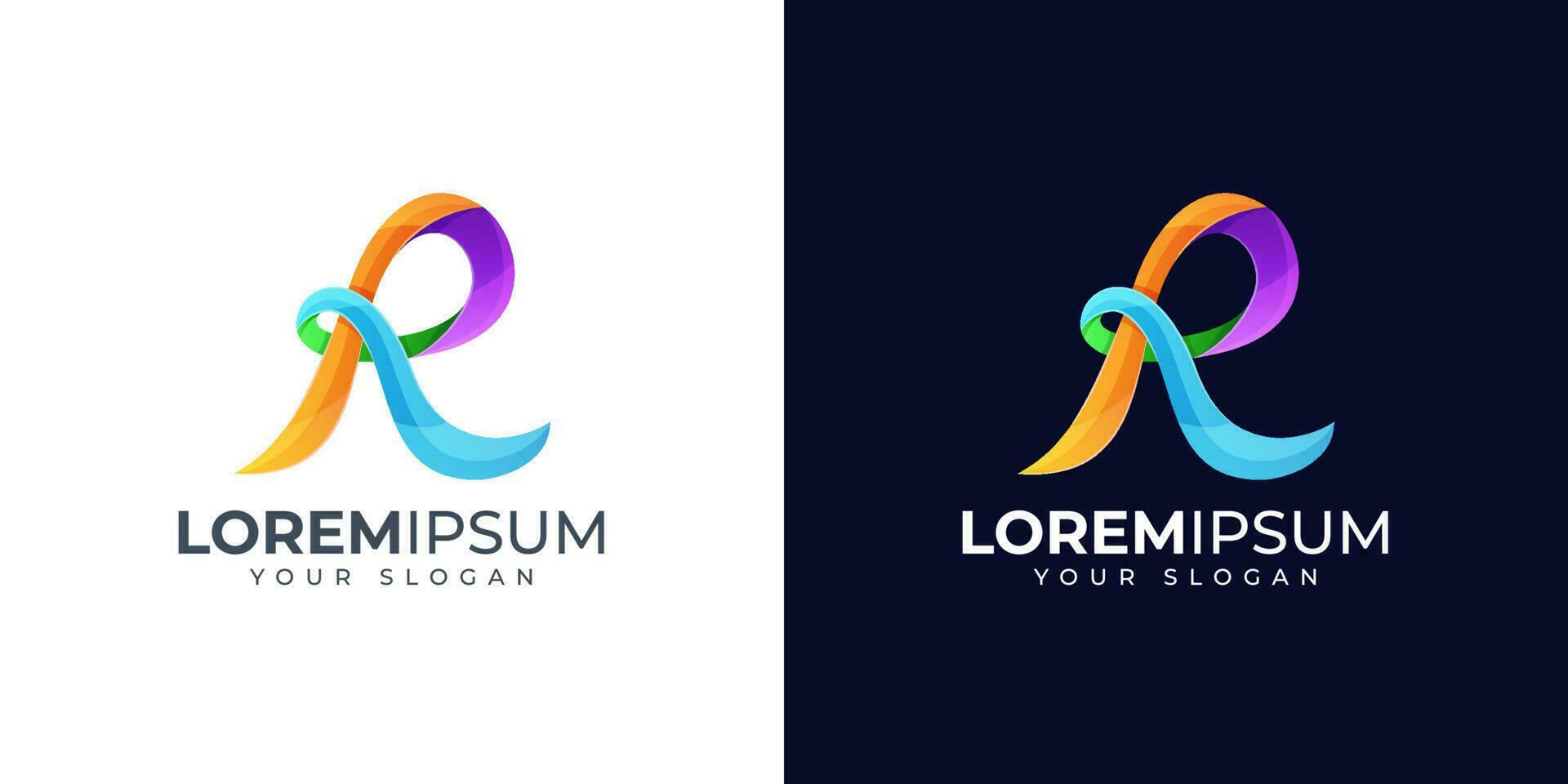 inspiración colorida del diseño del logotipo de la letra r vector