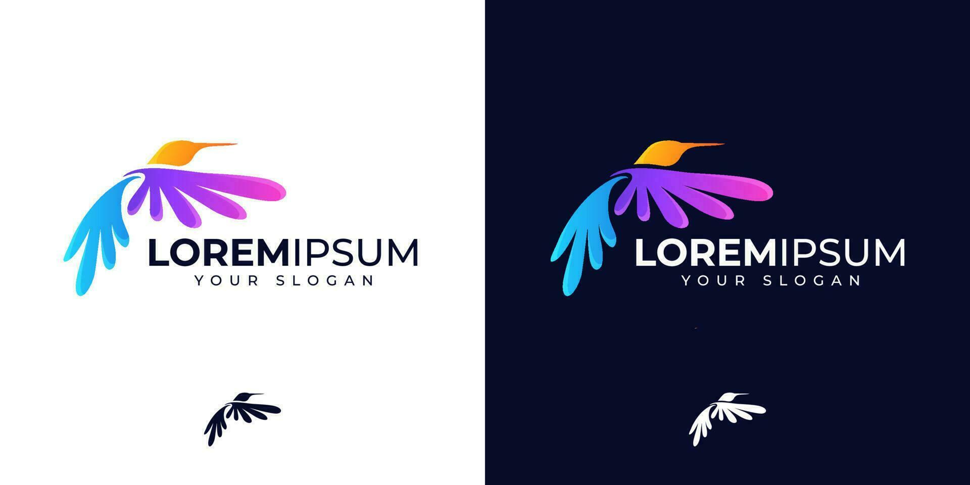 ilustración de diseño de logotipo de colibrí vector