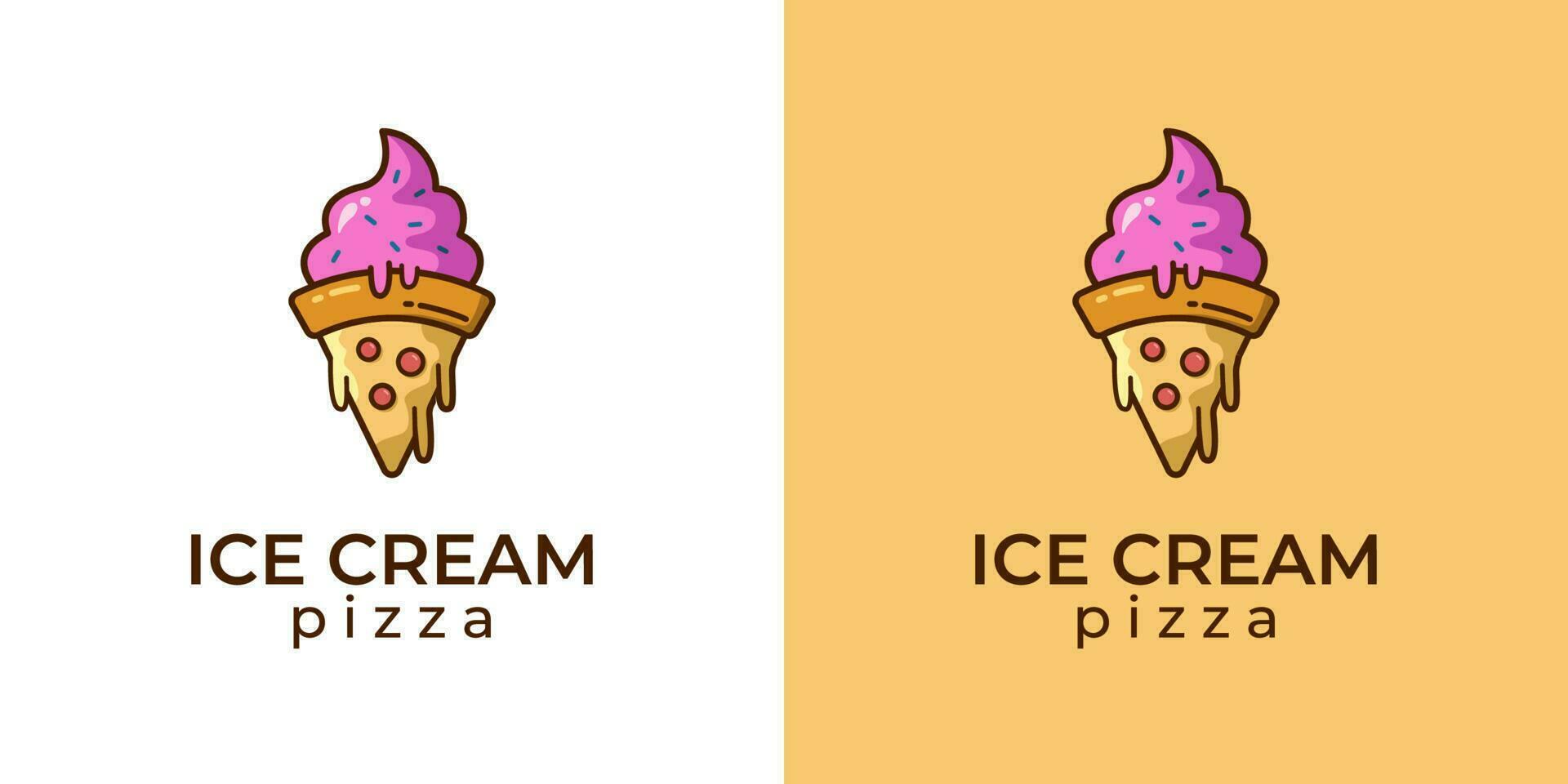 ice cream and pizza logo design inspiration vector