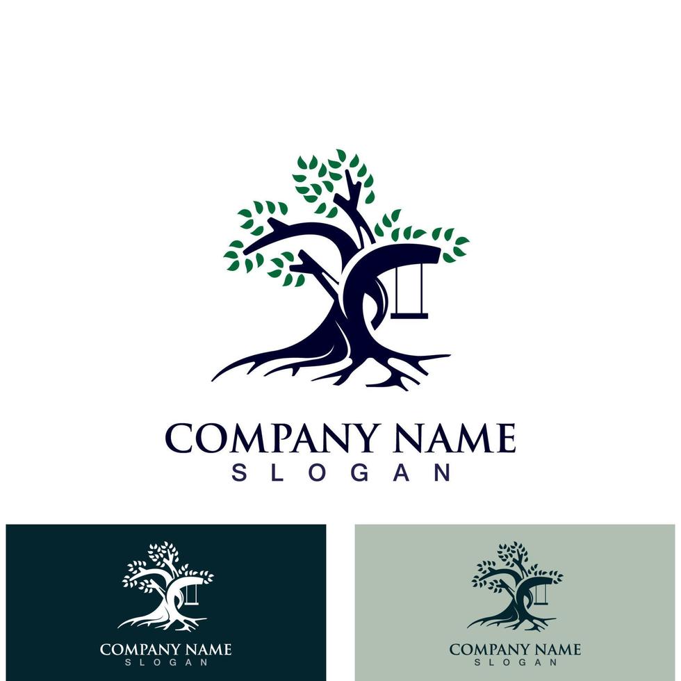 Tree logo nature design image of tree ecology element vector