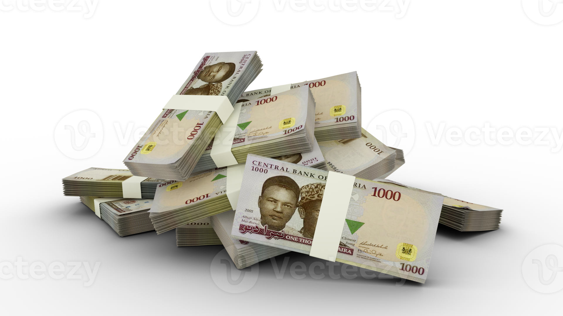3D Stack Of 1000 Nigerian Naira Notes 11570813 PNG