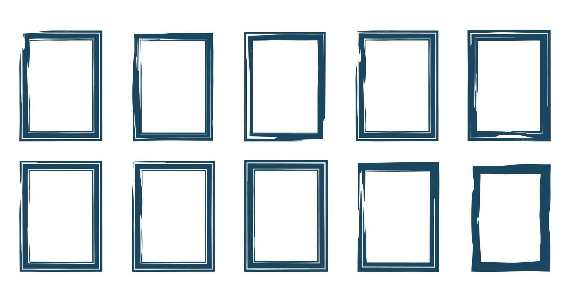 Grunge frames  scratchy sketched illustration grunge rough frame border vector