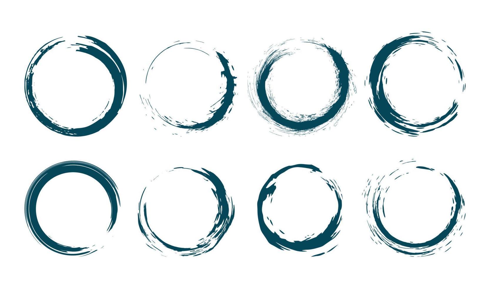 Set of round grunge vector