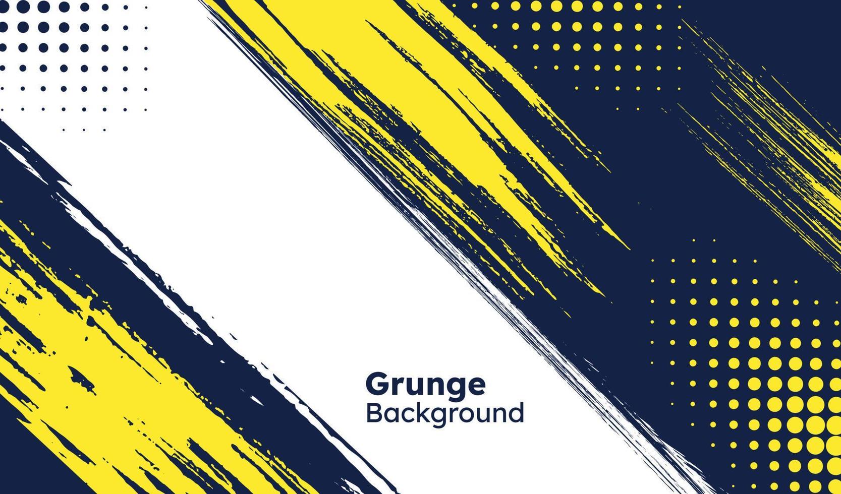 Diagonal yellow grunge in blue dark background vector