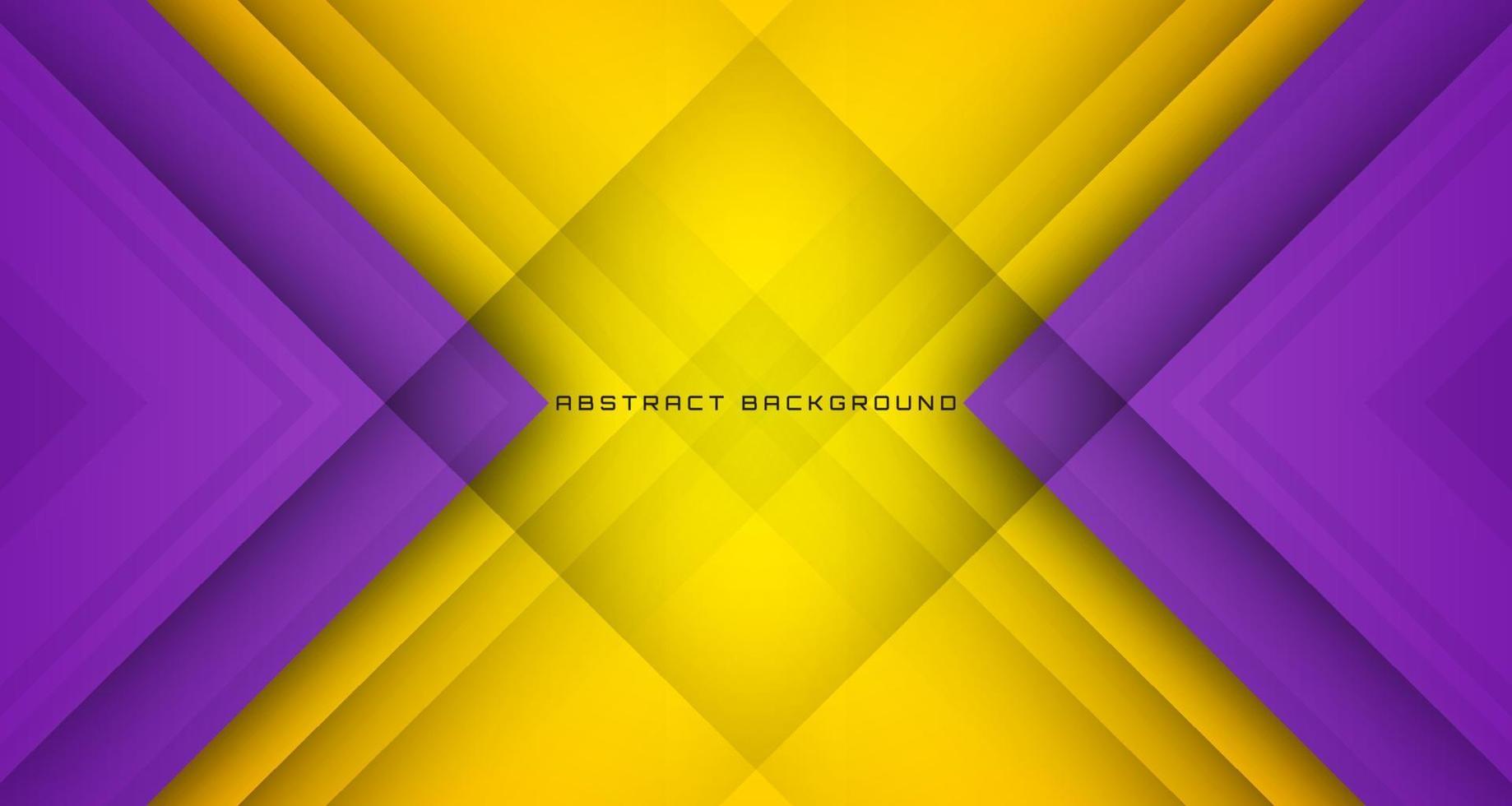 3D yellow purple geometric abstract background overlap layer on bright space with stripe decoration. Graphic design element future style concept for banner flyer, card, brochure cover, or landing page vector