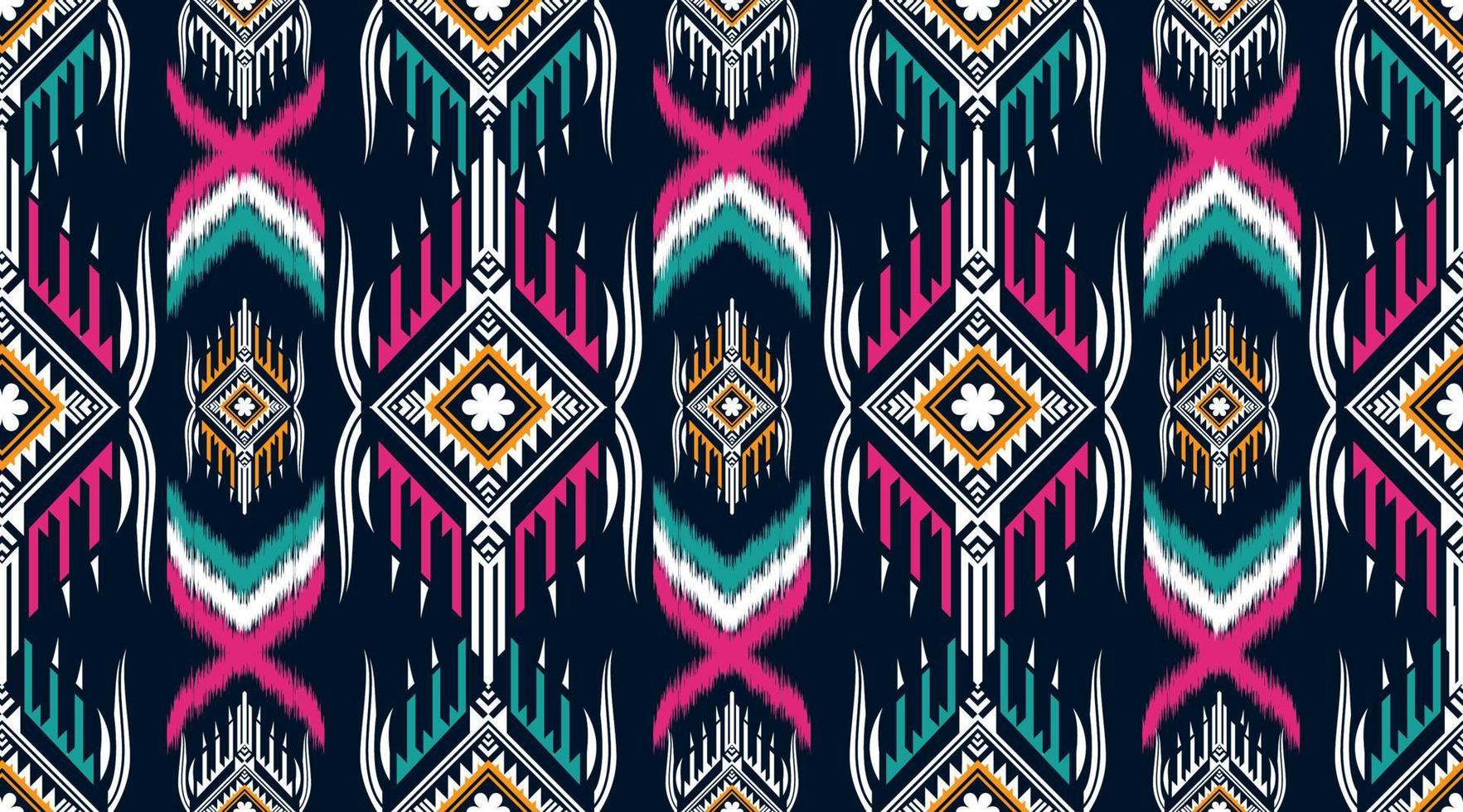 traditional ethnic geometric pattern background design for backgrounds carpet wallpaper clothes wrap fabric seamless embroidery style vector illustration