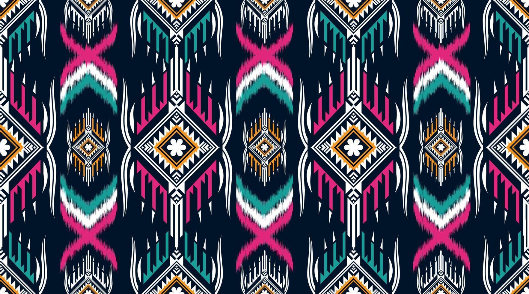 diseño de fondo de patrón geométrico étnico tradicional para fondos alfombra papel pintado ropa envolver tela bordado sin costuras estilo vector ilustración