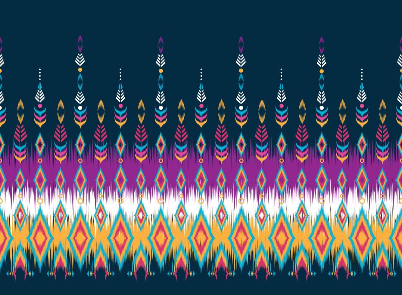 traditional ethnic geometric pattern background design for backgrounds carpet wallpaper clothes wrap fabric seamless embroidery style vector illustration