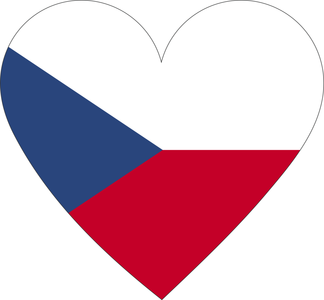 Czech flag in the shape of a heart. png