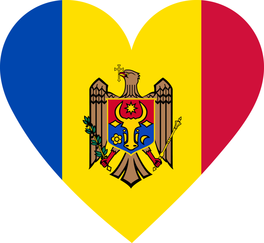 Andorra flag in the shape of a heart. png