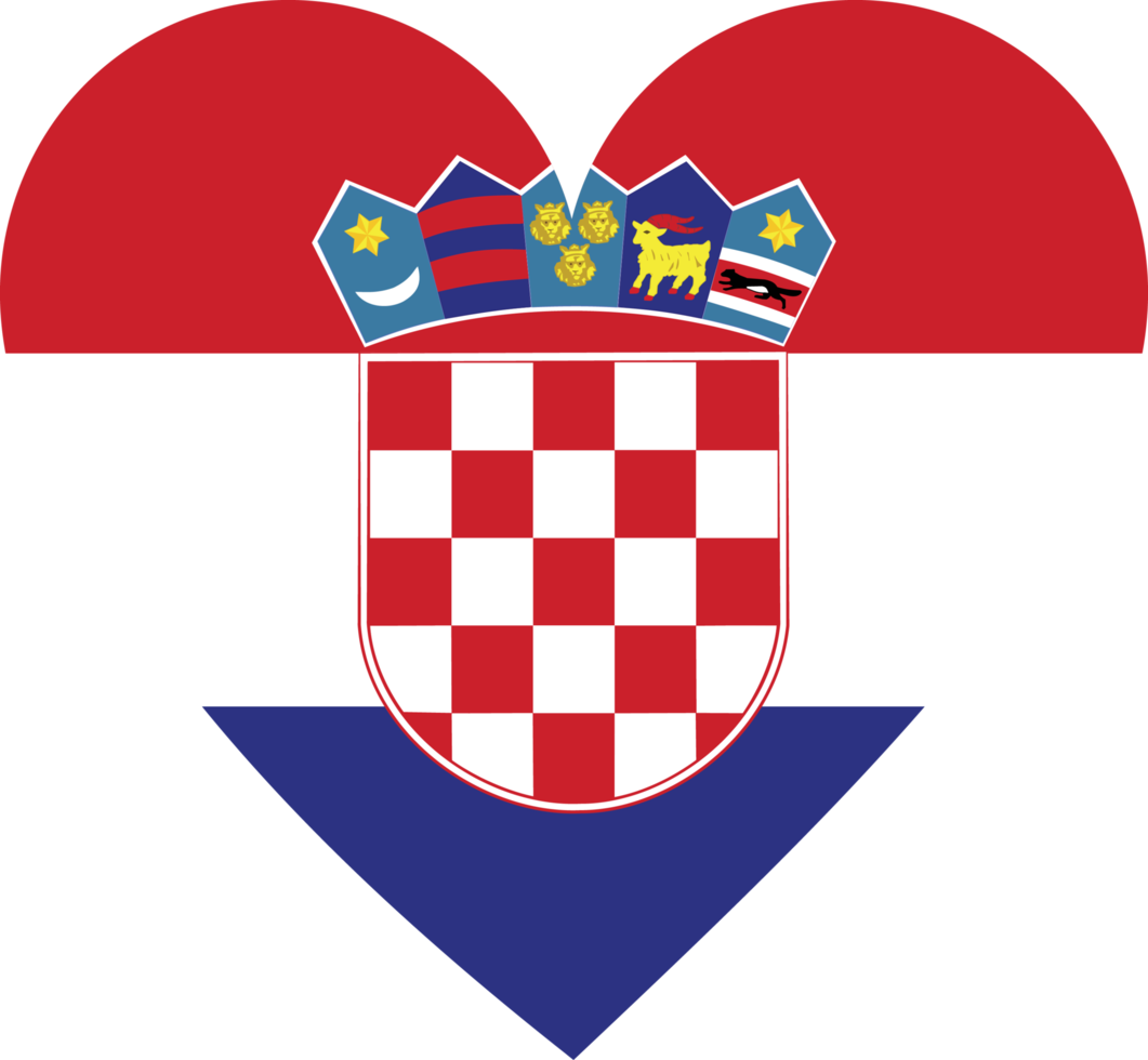 kroatien flagga i de form av en hjärta. png