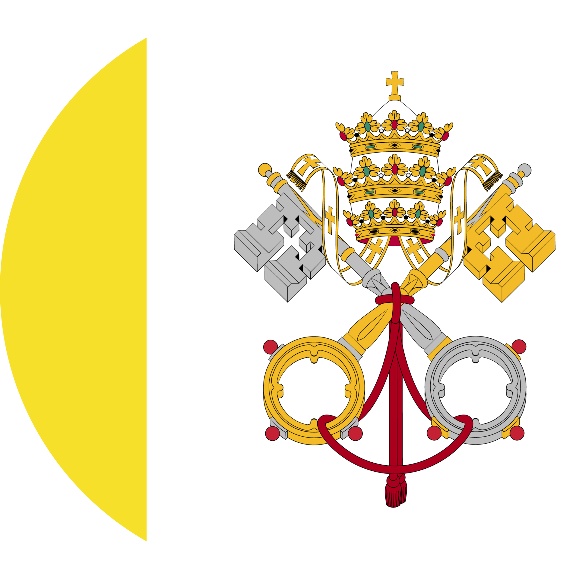 Circle flag of Vatican City. 11571264 PNG