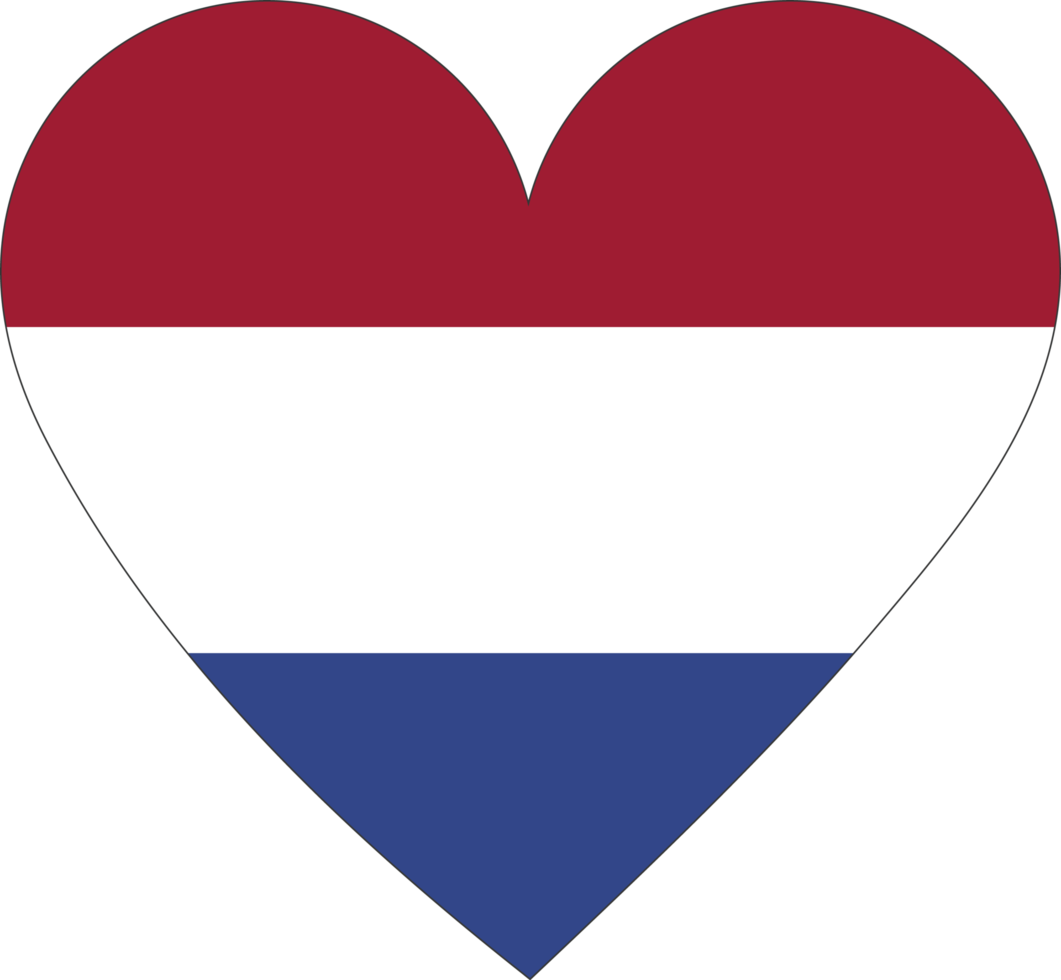 bandeira da holanda em forma de coração. png