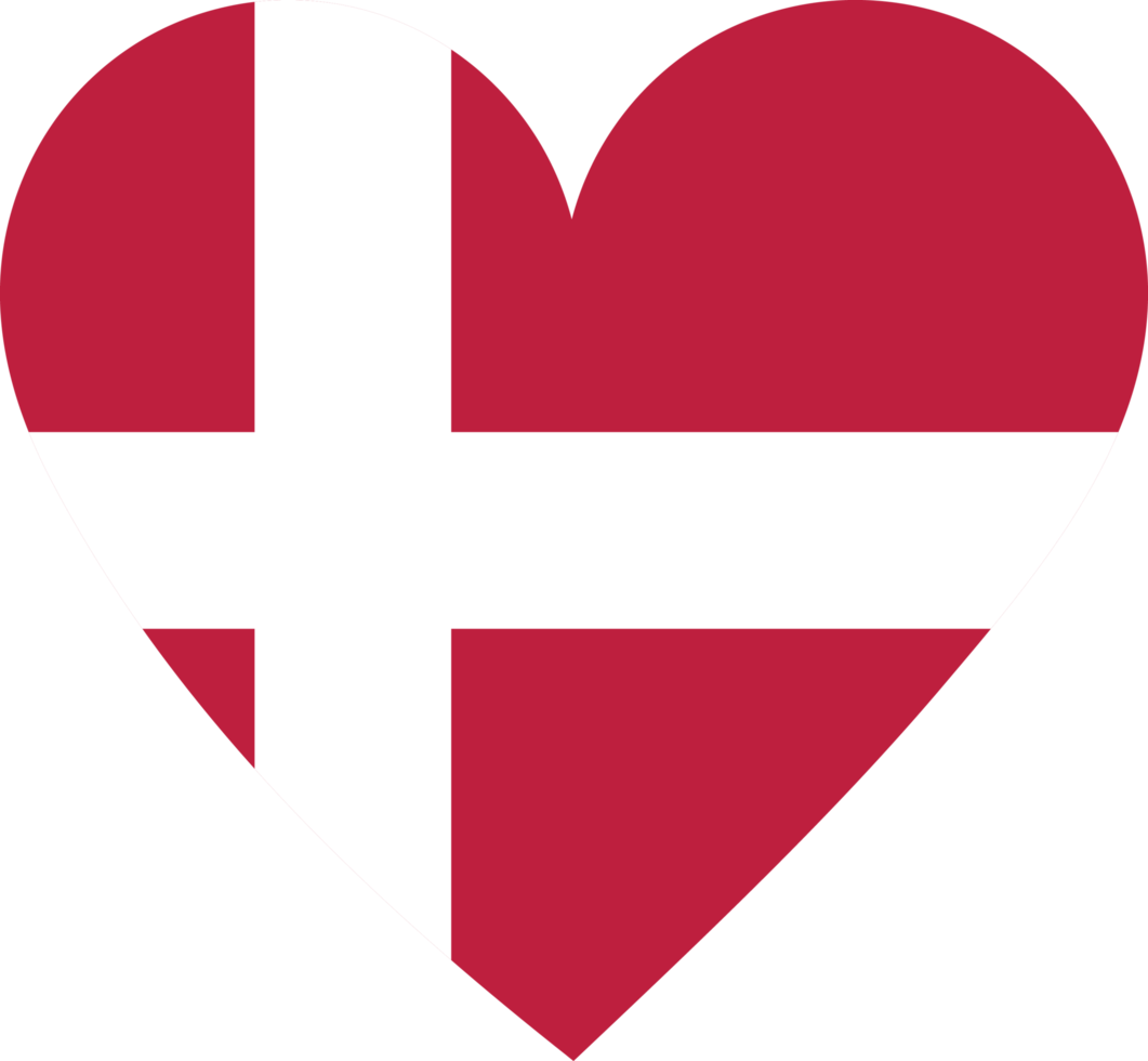 bandeira da Dinamarca em forma de coração. png