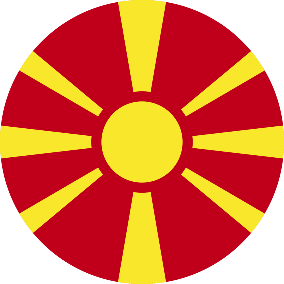 Circle flag of North Macedonia. 11571350 PNG