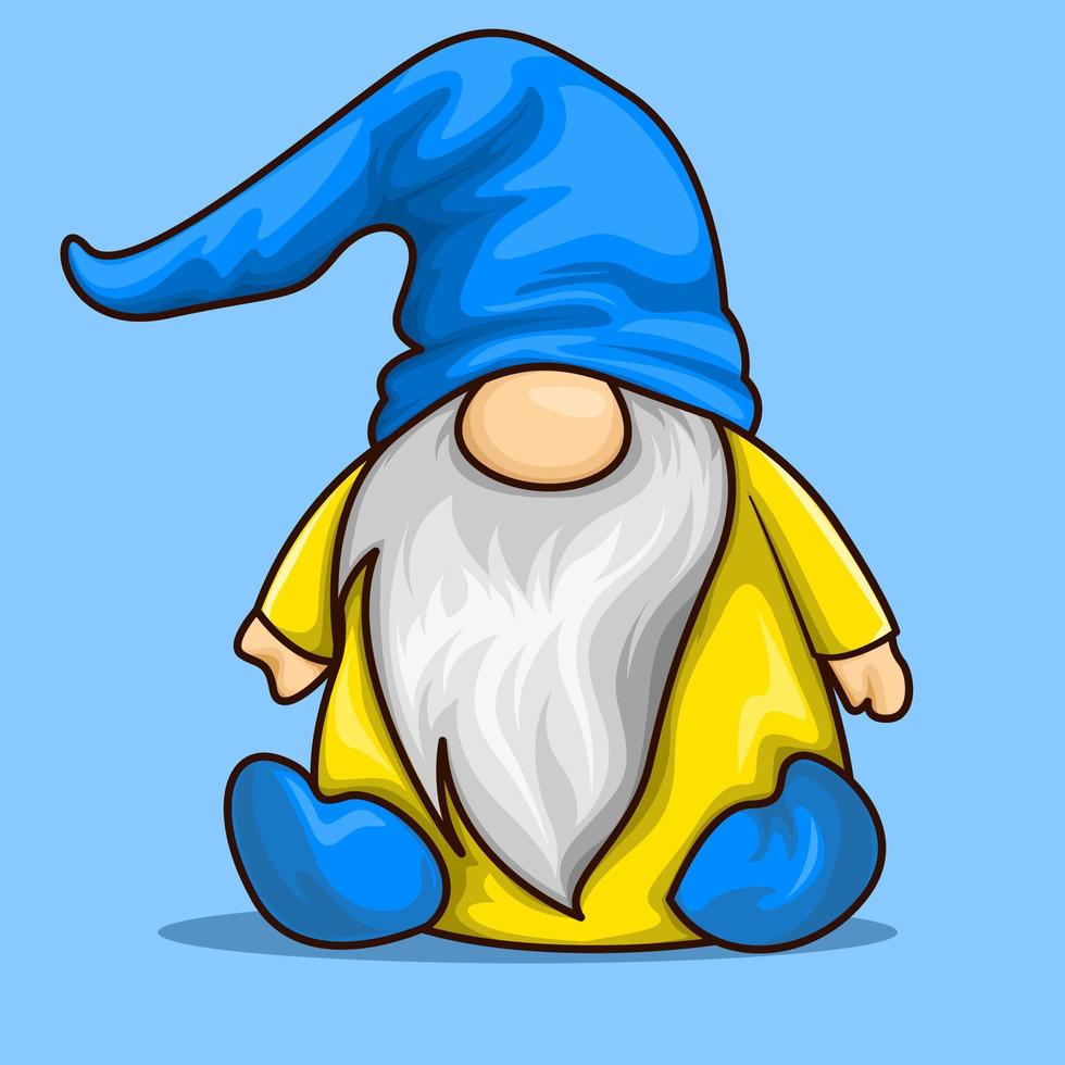 Vector illustration of cute gnome