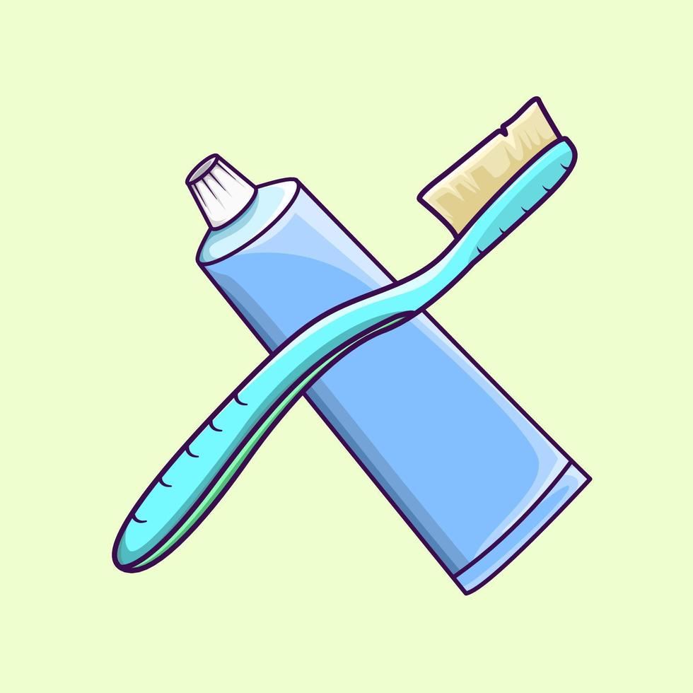 ilustración vectorial de cepillo de dientes y pasta de dientes vector