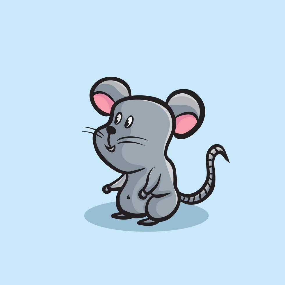 ratón dibujos animados mascota gracioso vector sonrisa felicidad diversión lindos animales ilustración lindo feliz rata