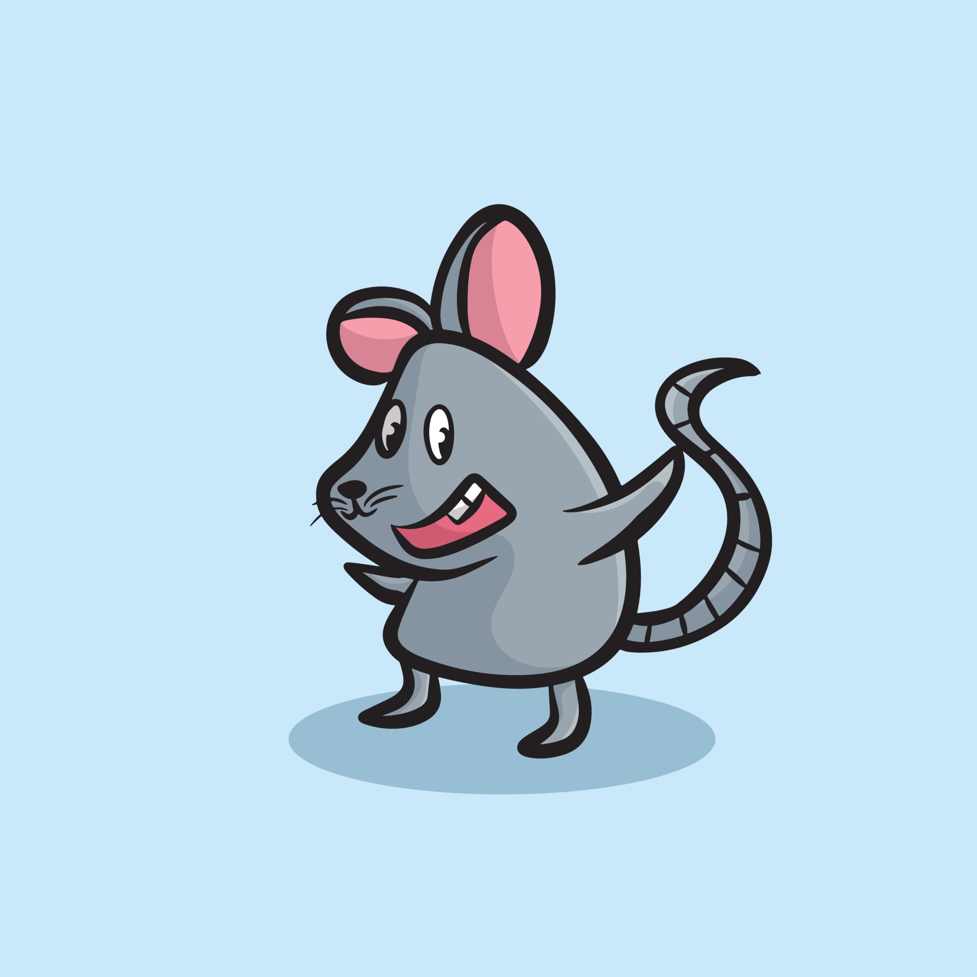 Mouse Cartoon Mascot Funny Vector Smile Happiness Fun Cute Animals  Illustration Cute Happy Rat 11571392 Vector Art at Vecteezy