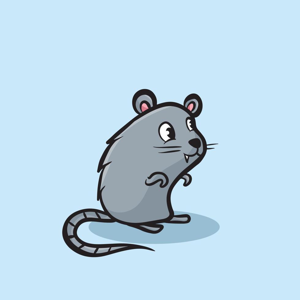 ratón dibujos animados mascota gracioso vector sonrisa felicidad diversión lindos animales ilustración lindo feliz rata