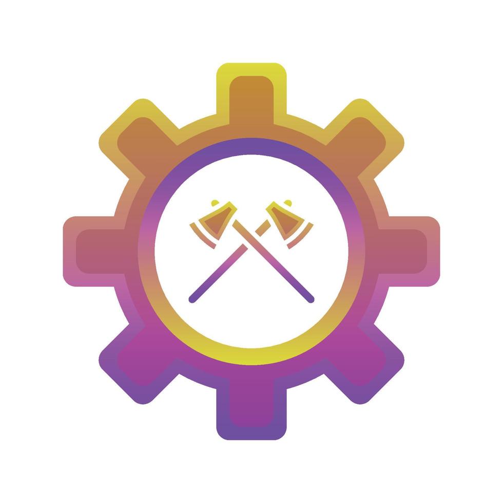 axe gear logo gradient design template icon element vector