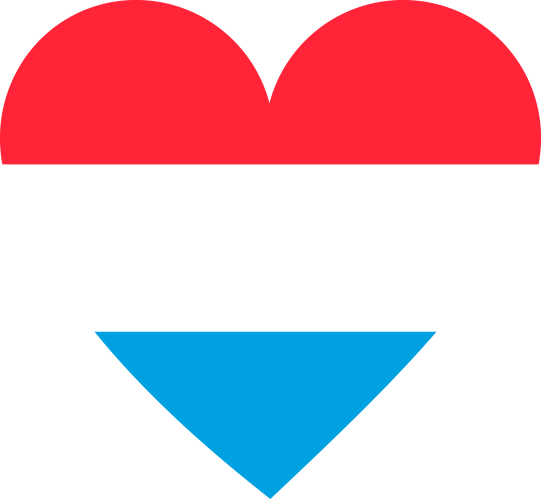 Luxembourg flag in the shape of a heart. png