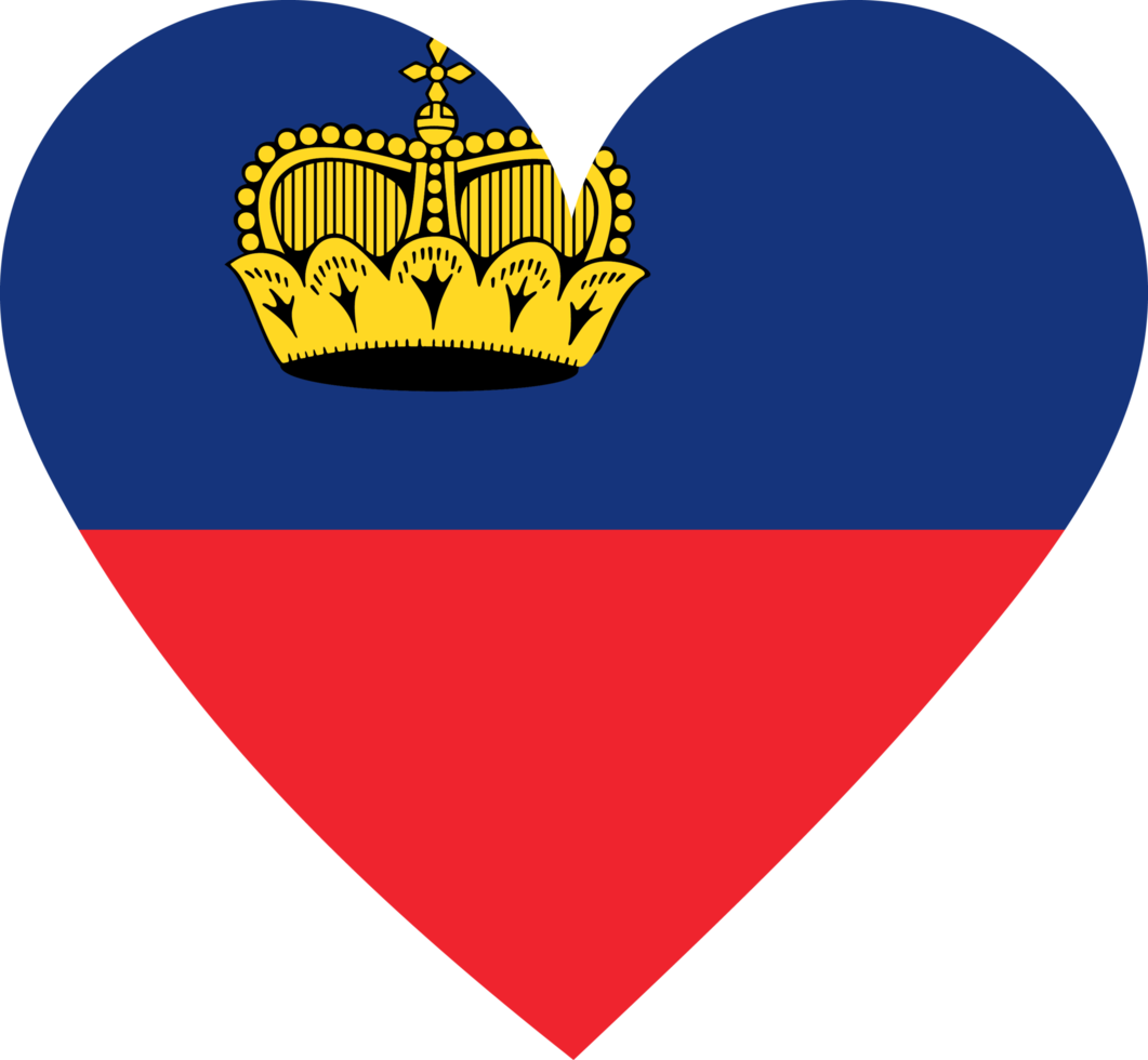 Liechtenstein flag in the shape of a heart. png