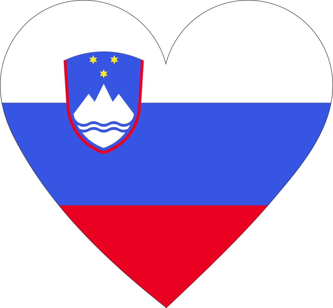 Slovenia flag in the shape of a heart. png