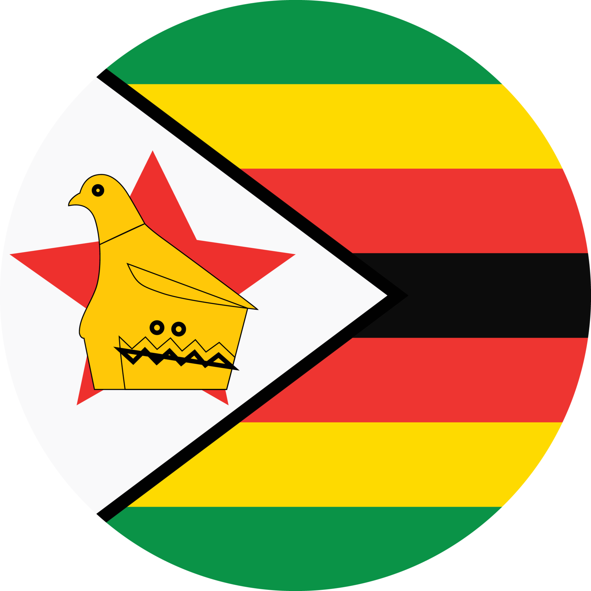 Circle flag of Zimbabwe. 11571492 PNG