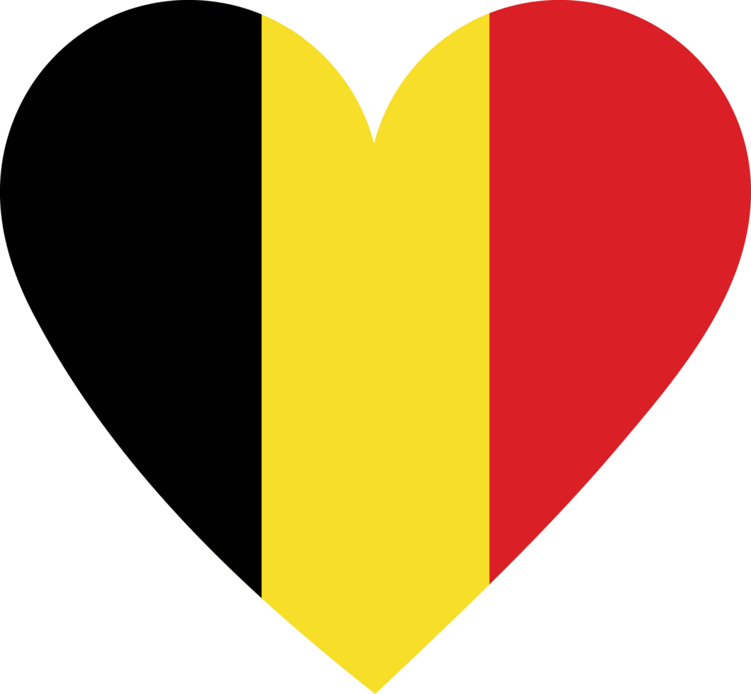 Belgium flag in the shape of a heart. png