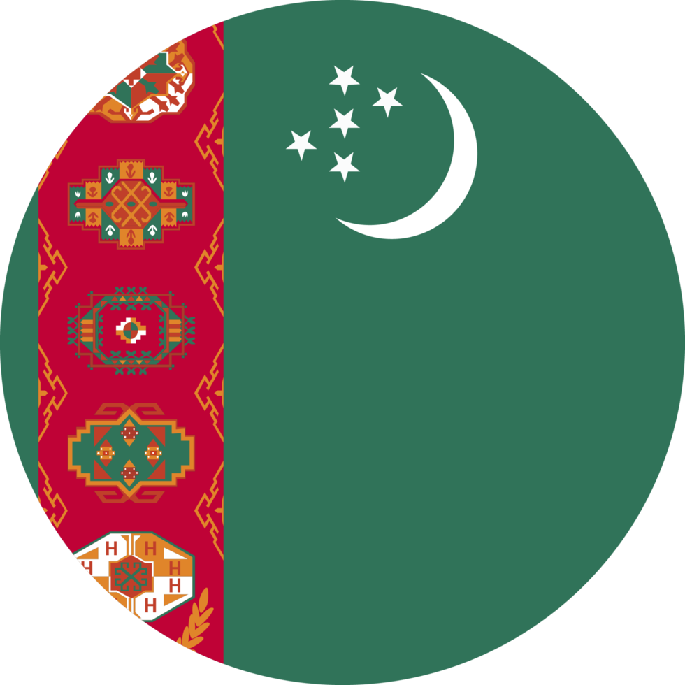 Circle flag of Turkmenistan. png