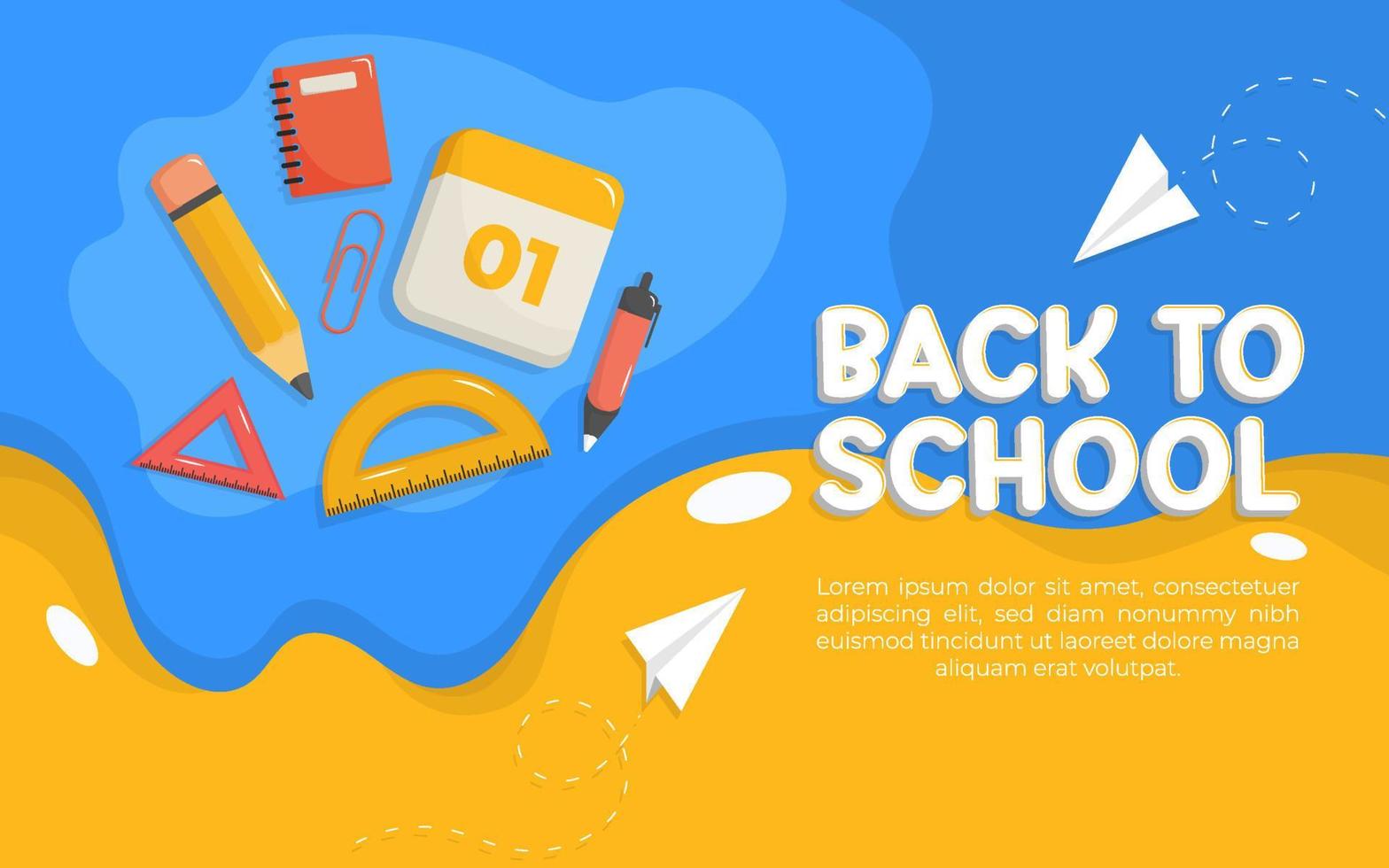 Back to School Horizontal Banners vector