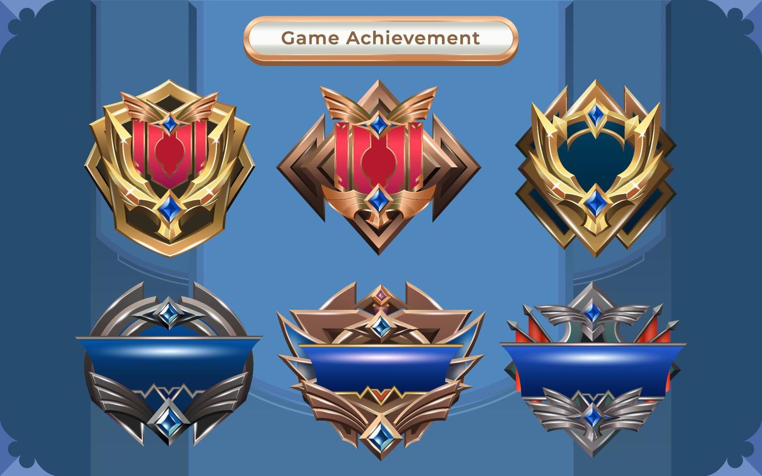 Game Achievement Logo Elements vector